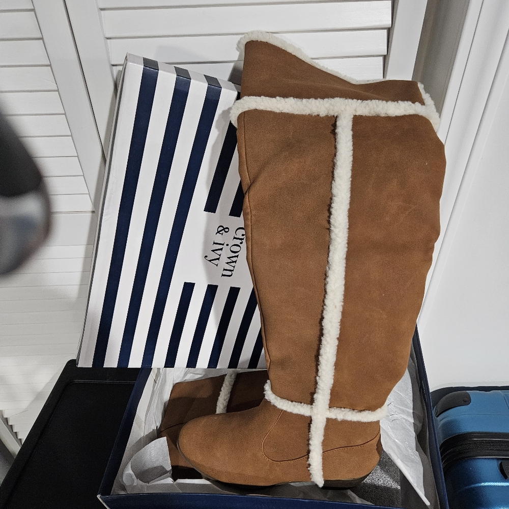 Brown over the knee boots